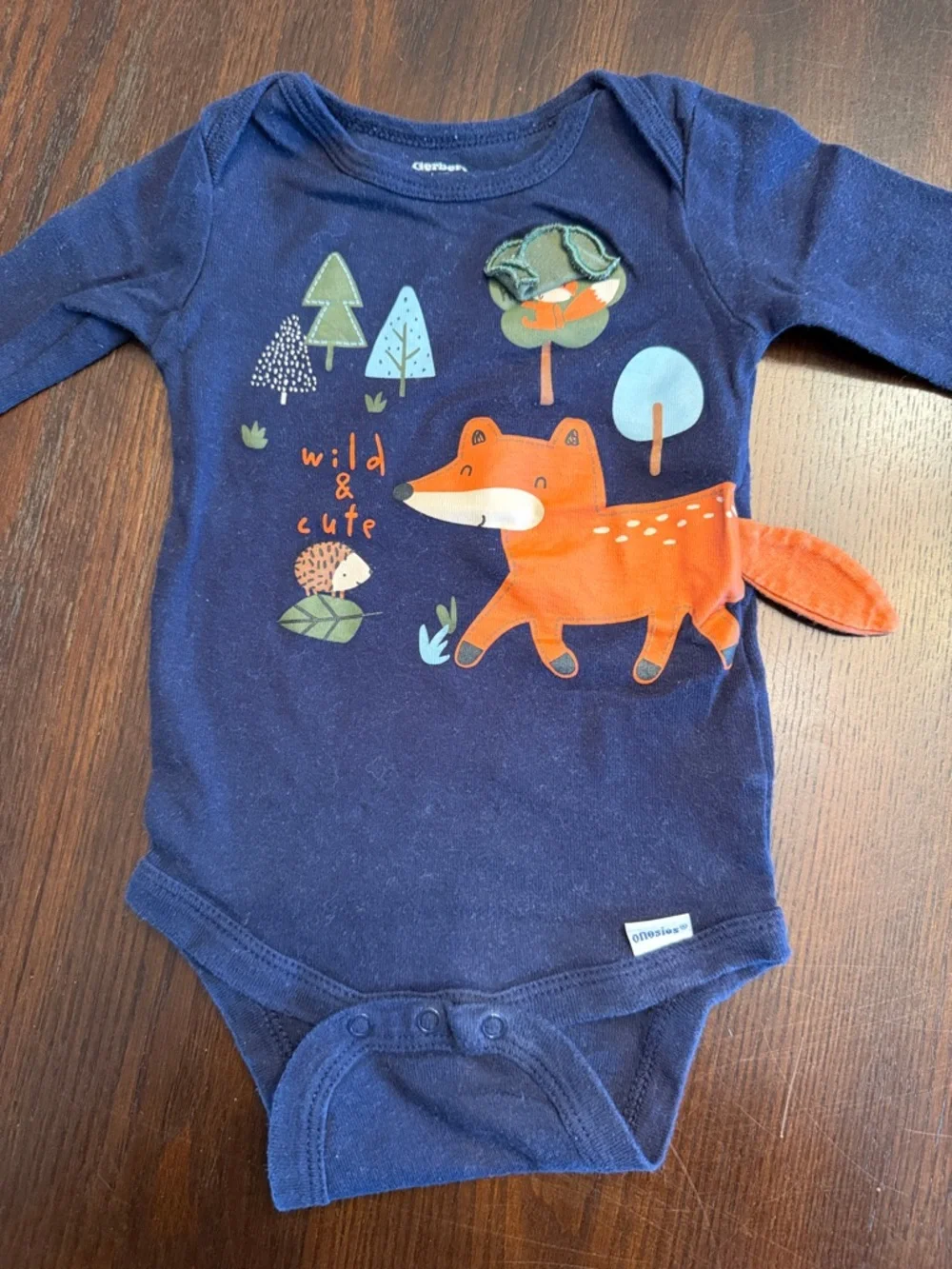 Gerber 5 Pack Baby Boy Bodysuits 6-9M Long Sleeve Fox Woodland Lot